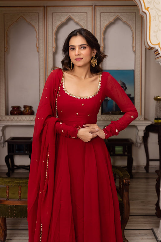 Designer Red Ethnic Anarkali Suit for Wedding