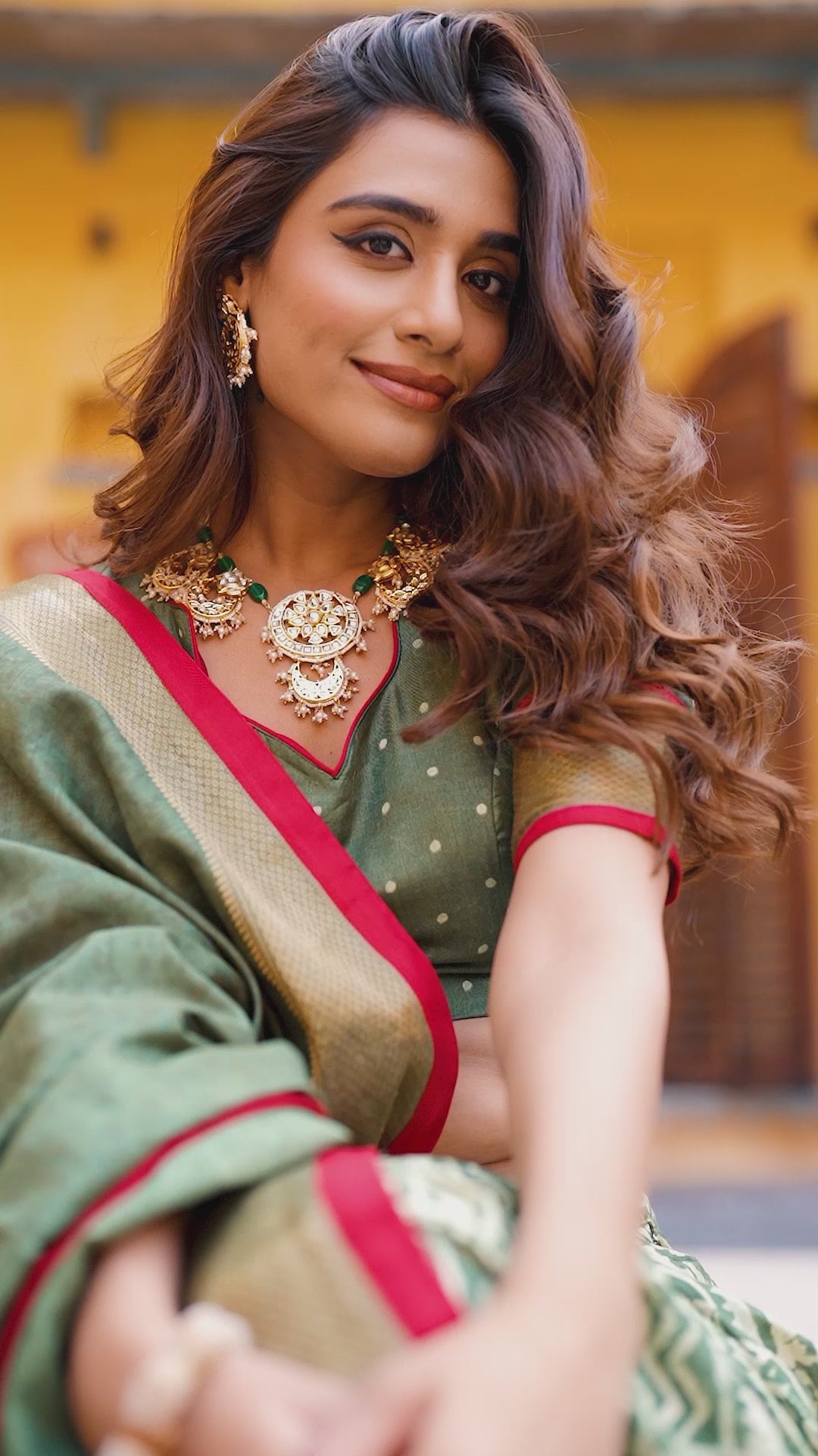 Traditional Dola Silk Batik Print Lehenga Choli with Zari Weaving Work & Matching Printed Dupatta