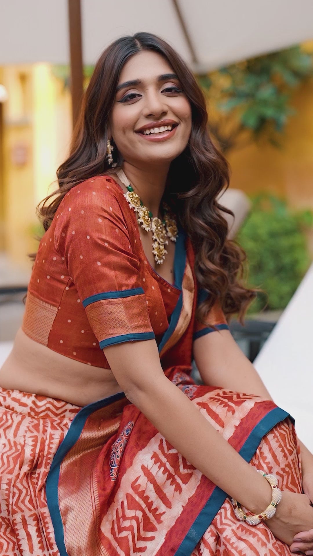 Traditional Dola Silk Batik Print Lehenga Choli with Zari Weaving Work & Matching Printed Dupatta