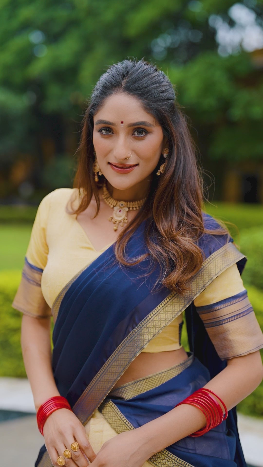Kanchipuram Silk Zari Weaving Half Saree Lehenga Set with Fully Stitched Blouse & Georgette Dupatta