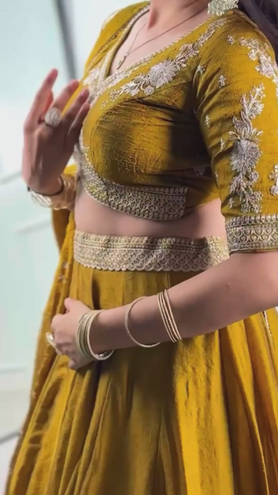 Rangoli Crush Embroidered Sequins Belt Lehenga Choli Set with 4-Meter Flair